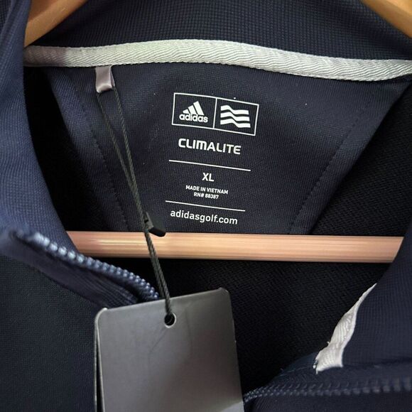 Men's NWT Adidas Golf Climalite Size XL Navy Blue Quarter Zip Pullover NOVI PFBA - Picture 3 of 10